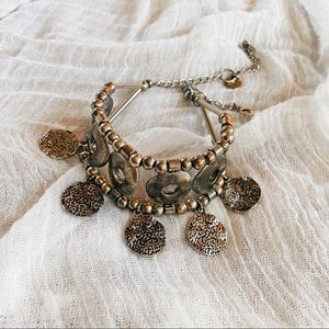 Boho Silver Coin Choker Necklace